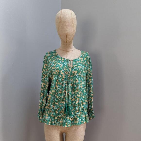 Rachel Zoe Tops - Rachel Zoe Green Floral Peasant Blouse - NEW
